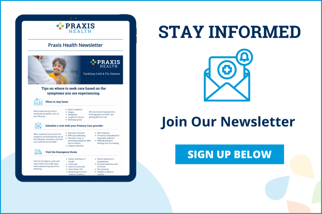 PRAXIS HEALTH Newsletter Sign Up horizontal