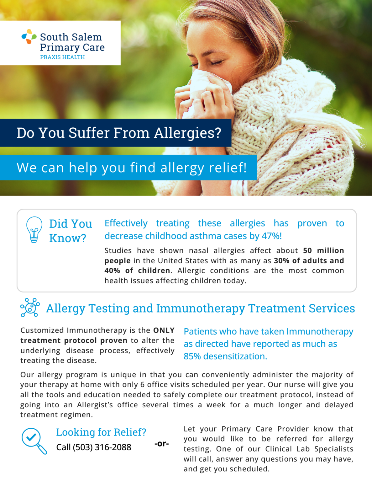 We Offer Allergy Testing and Immunotherapy Treatment Services South